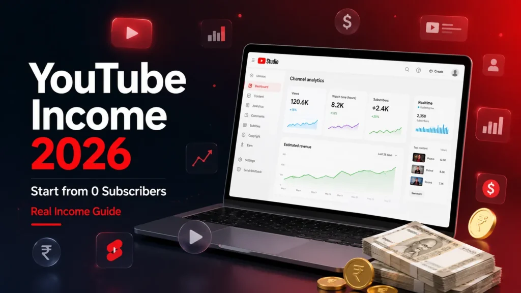 YouTube Se Paise Kaise Kamaye 2026 —0 Subscribers